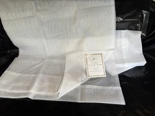 DULCIDEE White Sheer Curtains 54 Inch Length 2 Panels Set
