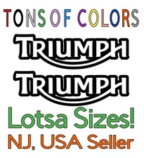 TWO Triumph OUTLINE Die Cut Vinyl Decals DOES NOT FIT/COVER EMBLEMS Motorcycle