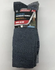 Dickies 3pr Blue/Gray Wool Blend Heavy Weight Thermal Crew Socks Size 6-12 New