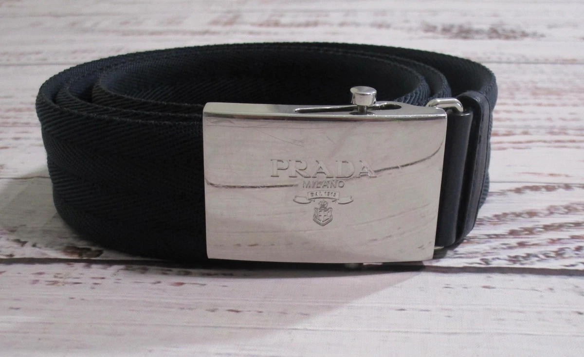 プラダ PRADA ベルト ウェブベルト ナイロン 黒 シルバー 楽天市場】PRADA プラダメンズ ブラックナイロンベルトシルバーダブル