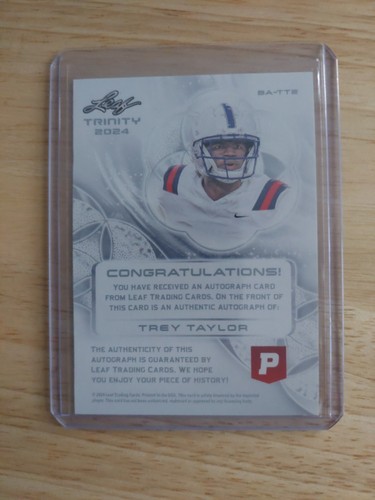 Trey Taylor Auto. 2024 Leaf Trinity Pristine Auction. Card ba-tt2. - Picture 2 of 2