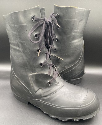 Vtg Military Cold Weather Bunny Boots Mickey Mouse 7N Black