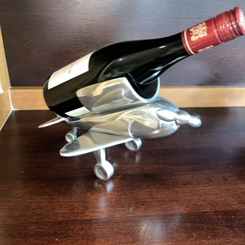 Pewter Wine Holder With Corkscrew 
