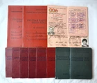 Soviet communist certificate ID Set 12x USSR Document Union ticket member CPSU