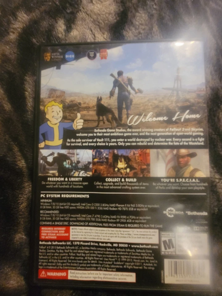 Fallout 4 PC 2015 DVD-ROM Completo CIB Disco Limpio Juego Bethesda Foto 2 de 4