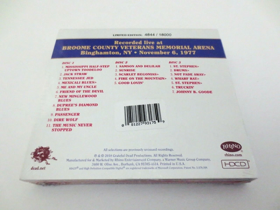 Grateful Dead Dave's Picks 25 Broome Co Binghamton NY 11/6/77 1977 New York 3 CD - Image 2 of 4