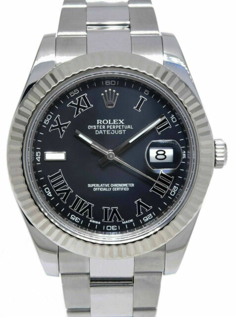 Rolex Datejust II Men's Black Watch 