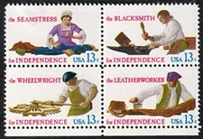 1977 Skilled Hands for Independence Block of4 13c Stamps -Sc#1720 - MNH,OG