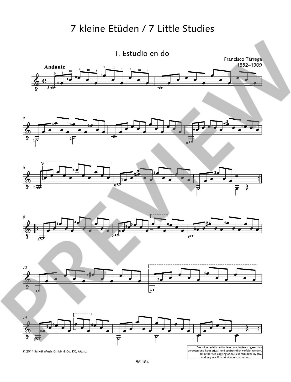 Thumbnail - Tarrega For Guitar, Francisco Tarrega - Portofrei Vom Musikfachhändler