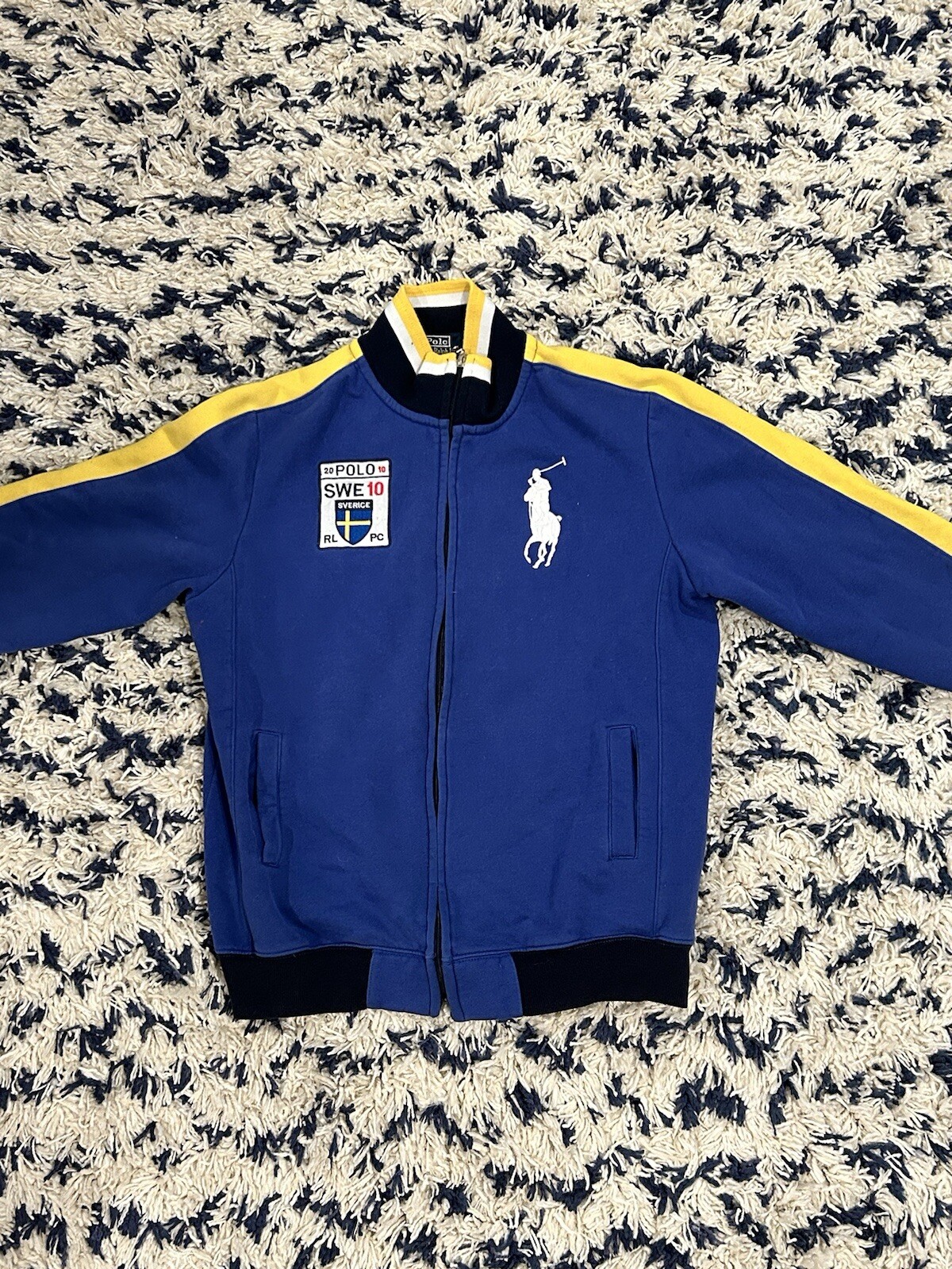 Polo uomo Ralph Lauren Svezia uomo zip taglia M Big Pony Y2K Chief Keef