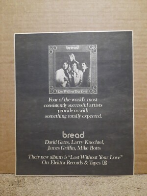 1977 Bread Lost Without Your Love Vinyl Record Newspaper Ad