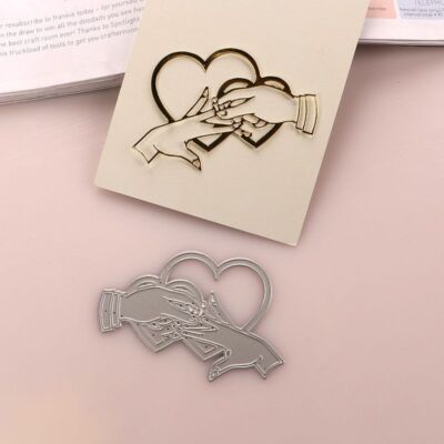 Heart Wedding Ring Metal Cutting Dies Engagement Marriage Stencil Paper  Album 1p - Main Image