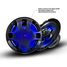 SDX Audio 4-Way 6.5" 300W Car Speaker w Built in Switch turn ON/OFF LED Lights