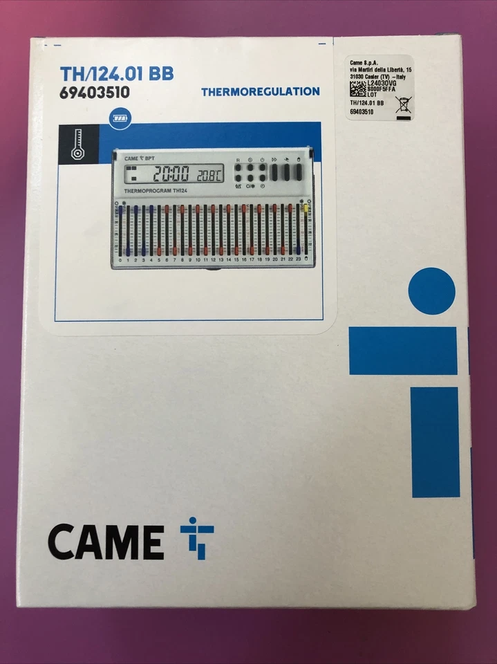 BPT TH 124 BB TERMOPROGRAMMATORE CRONOTERMOSTATO BIANCO 69403510 .--