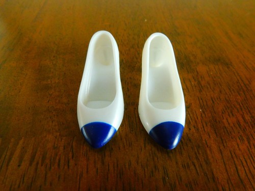 Franklin Mint White Suit Shoes W Blue Tips For Vinyl Princess Diana Doll