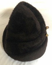 Hat: Christine Vintage brown Original Fur Duchess Req'd Union USA made Usd