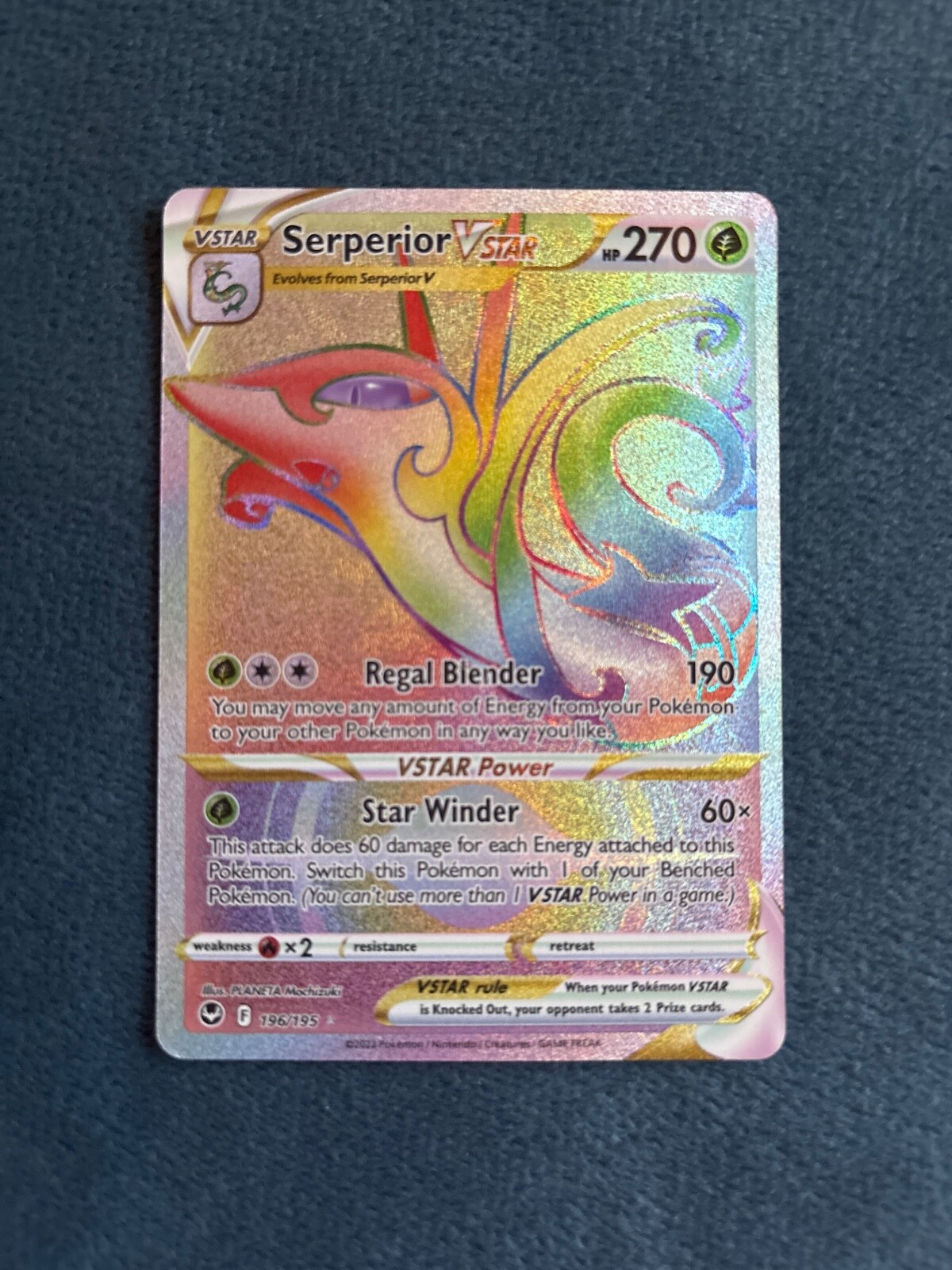 Serperior VSTAR - 196/195 - Pokemon Silver Tempest Secret Rare Card NM