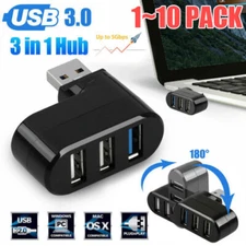 3 Port High Speed USB 3.0 Multi HUB Splitter Expansion Desktop PC Laptop Adapter