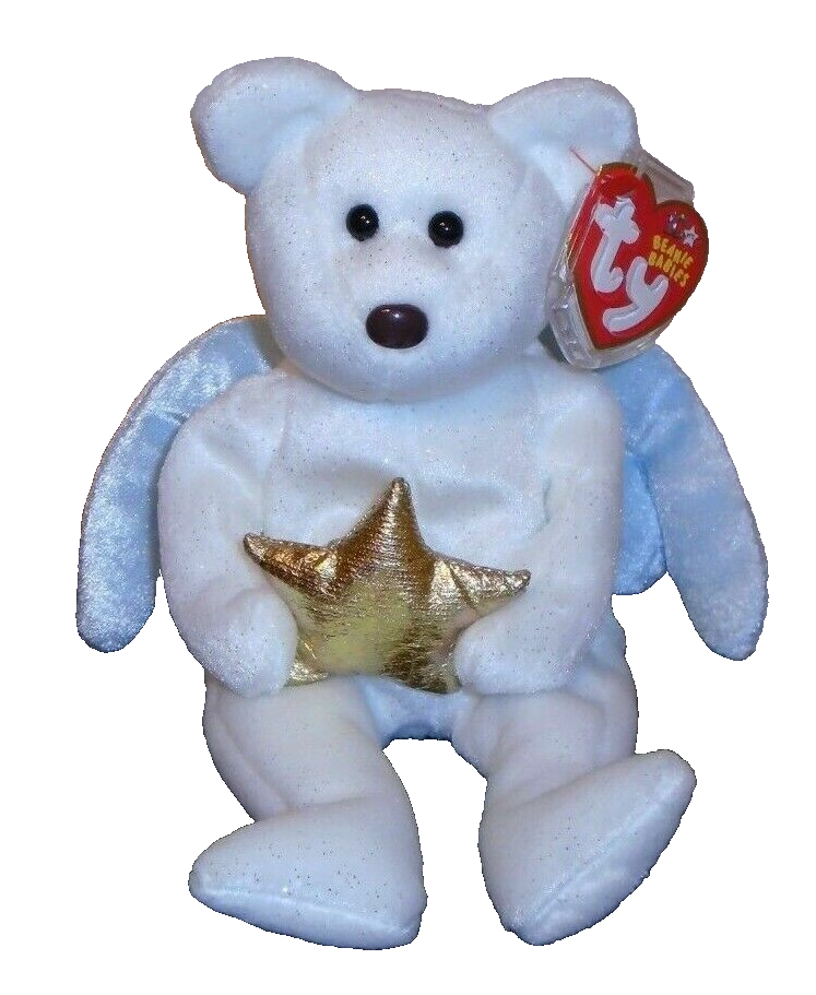 Ty Beanie Baby - STAR the Angel Bear (Holding Gold Star) NEW MWMTs