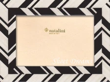Natalini Hand Made Italy Marquetry Black and White  5x7 Picture Photo Frame