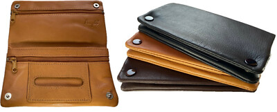 Echtes Leder Tabak Beutel Tasche Drehertasche Feinschnitt Druckknopf Rollbeutel
