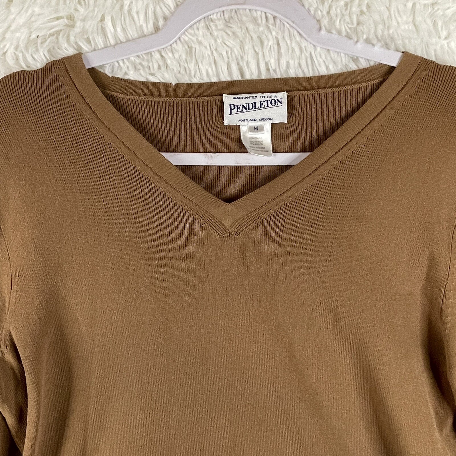 Pendleton Sweater Womens Medium Brown Pullover Da… - image 8