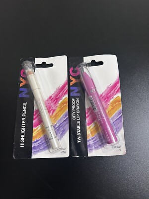 NYC (New York Color) Highlighter Pencil - Miss Sparkle And Twistable Lip Crayon