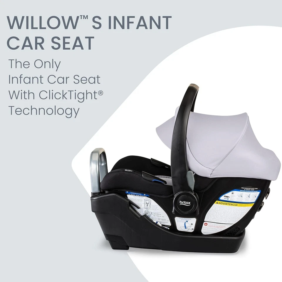 Asiento y base de coche infantil Britax Willow S, clickTight, orientación trasera Glaciar Onyx Foto 3 de 4