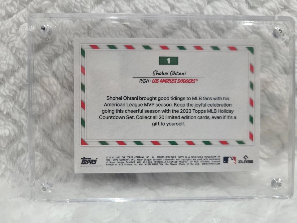 2023 Topps Holiday SHOHEI OHTANI Los Angeles Dodgers Card #1 - Image 2 of 3