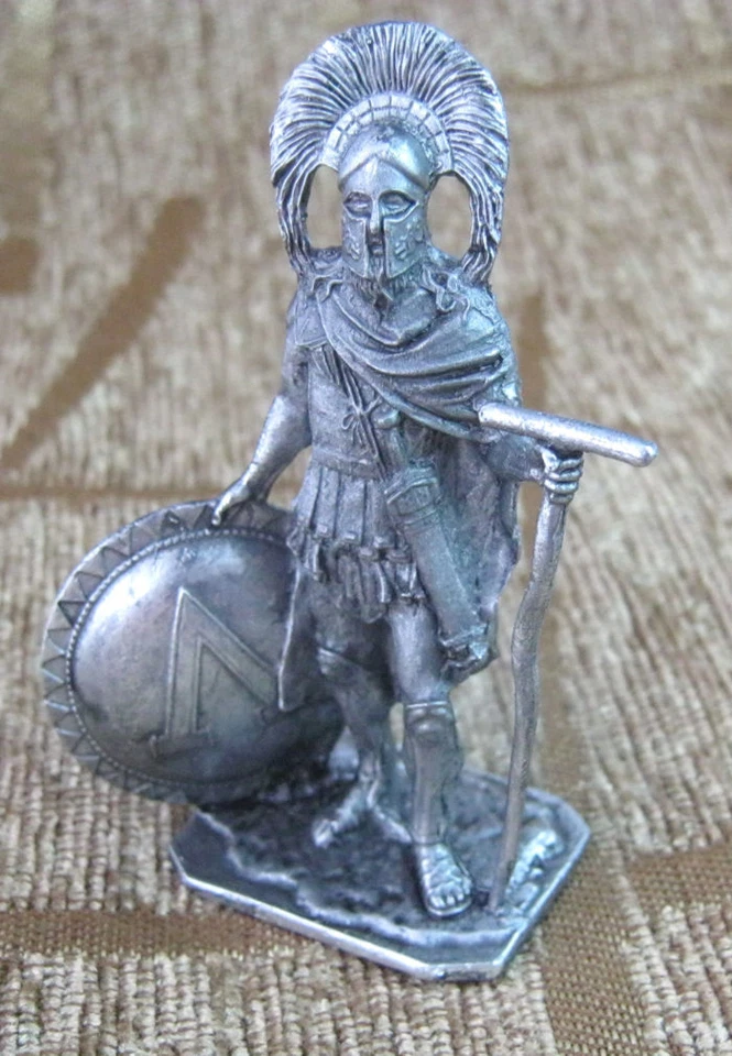 Estatuilla de juguete de hojalata soldado escala 1:32 comandante espartano siglo V hecha a mano 54 mm Foto 2 de 4