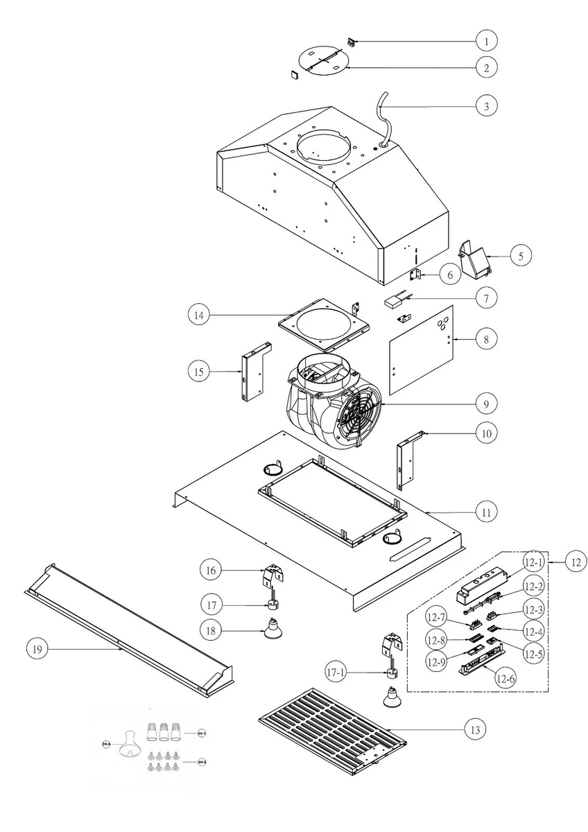 Zephyr MT037 12120069 Range Hood Blower Fan Motor Assembly NOB 