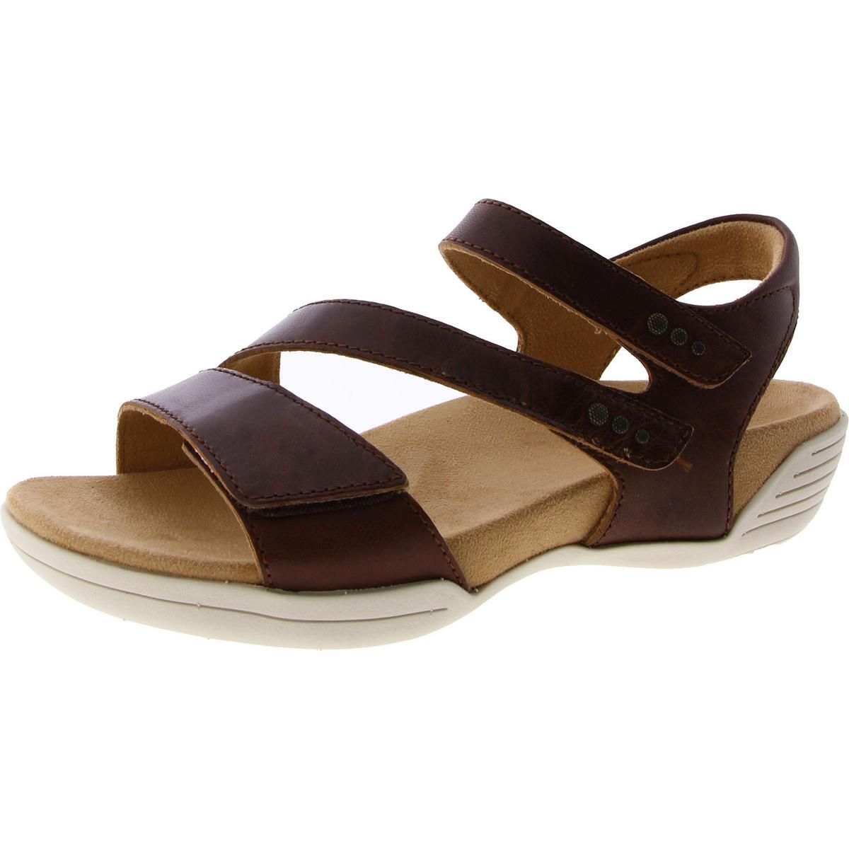 Женские удобные босоножки на танкетке из натуральной кожи с открытым носком Hälsa Womens BHFO 6687