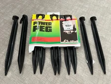 NEW 10 Piece - 9" Reliance Unbreakable Power Peg Camping Tent ABS Plastic Stakes