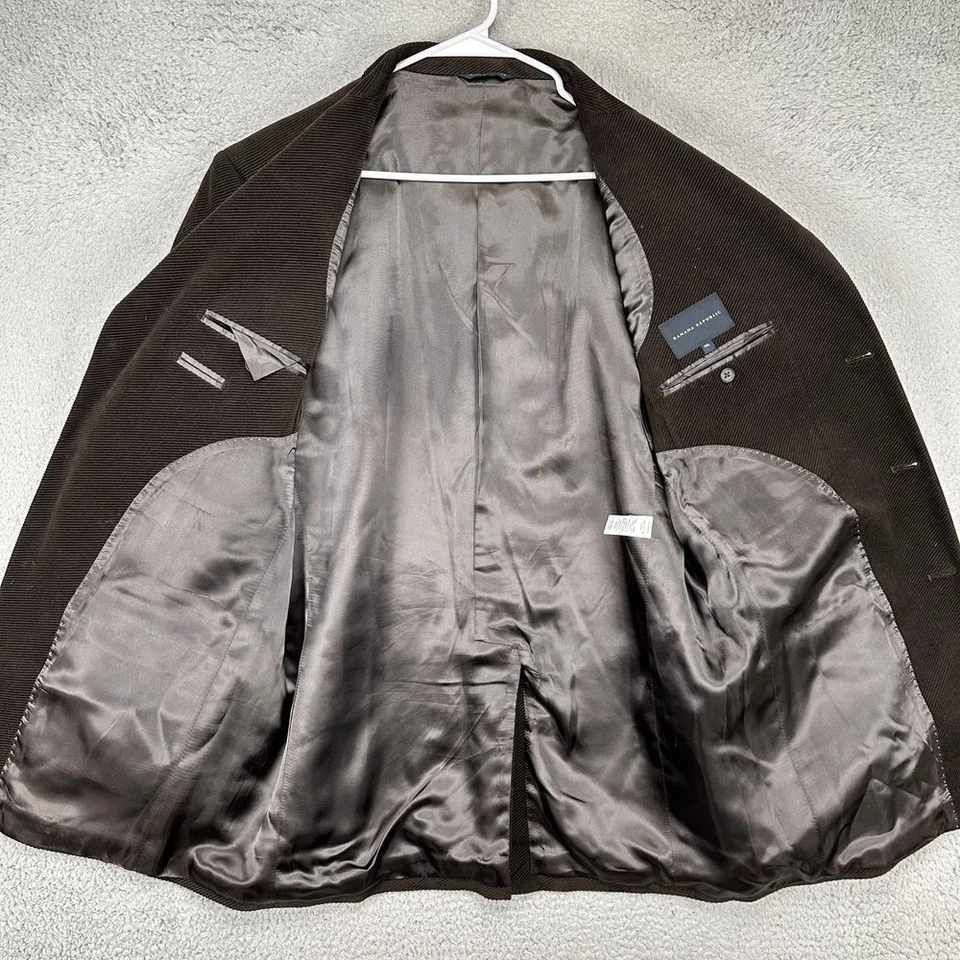 Abrigo Blazer Deportivo de Pana Banana Republic Para Hombres 44L Marrón Oscuro Chaqueta de 3 Botones Foto 4 de 4
