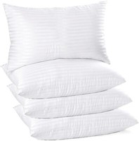Hotel Quality Stripe 2 & 4 Pack Pillows Bounce Back Anti Allergic Bedding Pillow