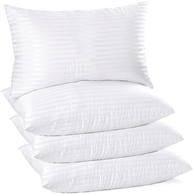 Hotelqualität Streifen 2 & 4er Pack Kissen Bounce Back Antiallergisch Bettwäsche Kissen