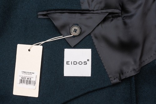 $1400 EIDOS by ISAIA NAPOLI Blue Navy Overcoat Coat Wool / Cashmere 38 US 48 EU - Picture 6 of 7