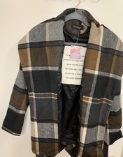 Nwt Chicwish Prairie Check Rabato Coat With Belt. Size Small