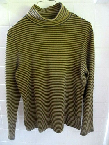 STRIPED TURTLENECK KNIT SWEATER - SIZE 