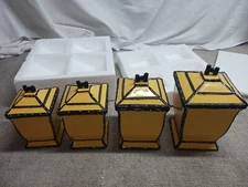 Casa Vero Vintage Tuscany Yellow (4) Canister Set New In Box