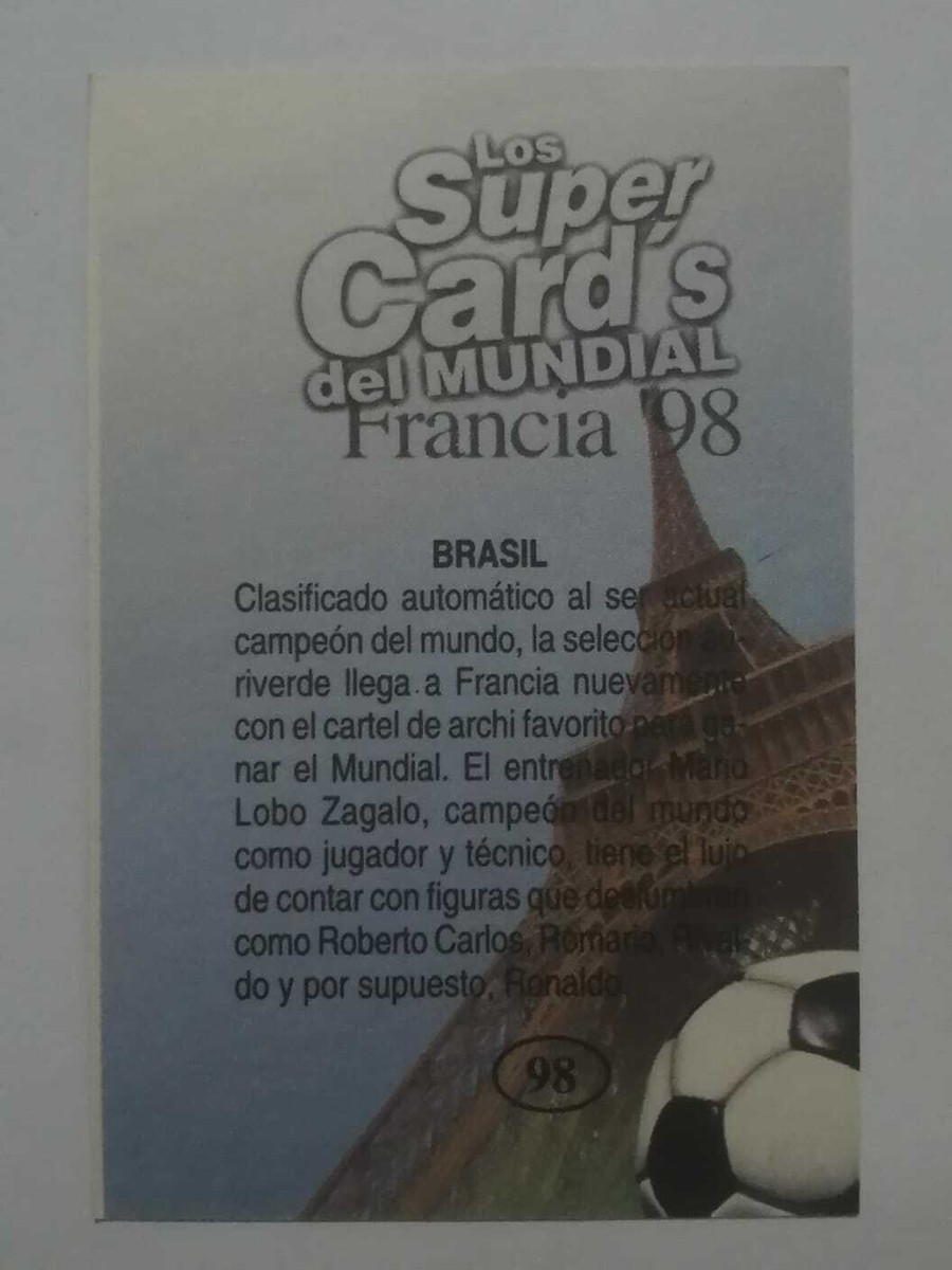 FRANCE 98 #98 Brazil Soccer Team CARD FIFA WORLD CUP 1998