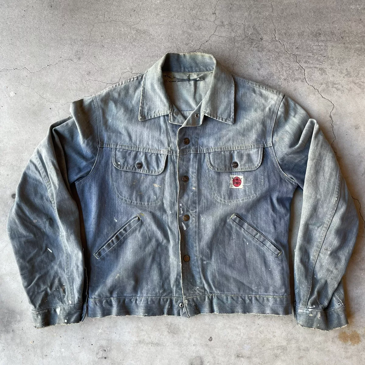 Vintage 60s Great Western Garment GWG Kings Med Thrashed Jean