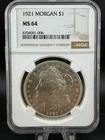 1921 U.S. Morgan Silver Dollar - NGC MS64 - the Final Year