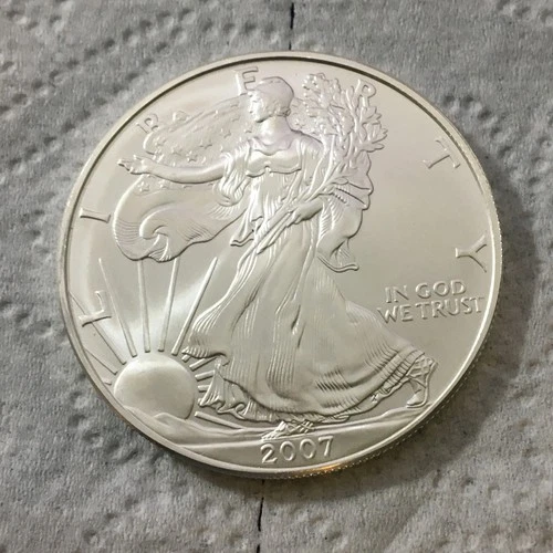 2007 American Silver Eagle 1 Troy Oz .999 Fine Silver ~ Always In Capsule