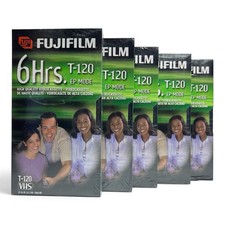 Lot of 5 Fujifilm T-120 Blank VHS Video Cassette Tape Standard NEW SEALED