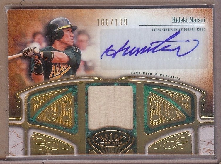 2026 TOPPS TIER ONE AUTOGRAPHED RELIC HIDEKI MATSUI AUTO 166/199!!