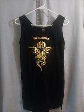 Harley Davidson Gold Logo Tank Top Size L/Xl Bike Rally Biker