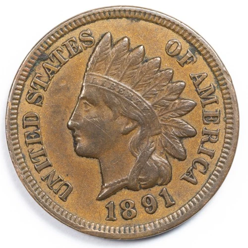 1891 Indian Head Penny Cent Extremely Fine (XF)