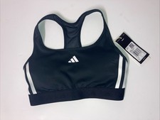 Adidas PWR HYGLM Medium Support Racer Back Sports Bra Black Small