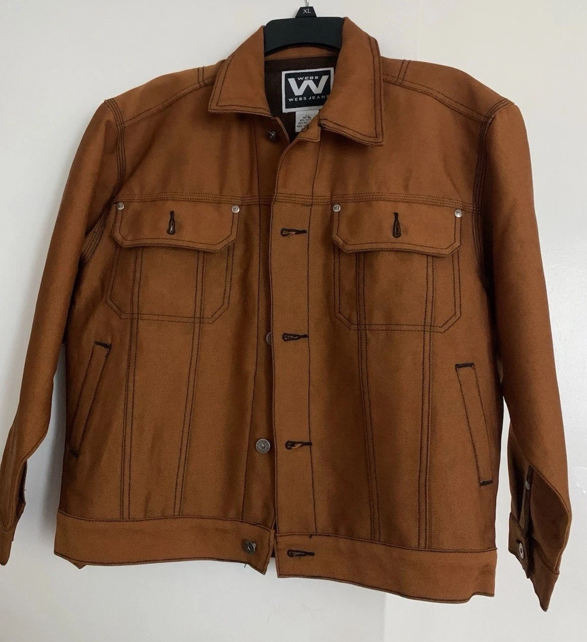 VTG Y2K Webs Jeans Gold / Sunset Button Up Denim Jacket, Size Adult L